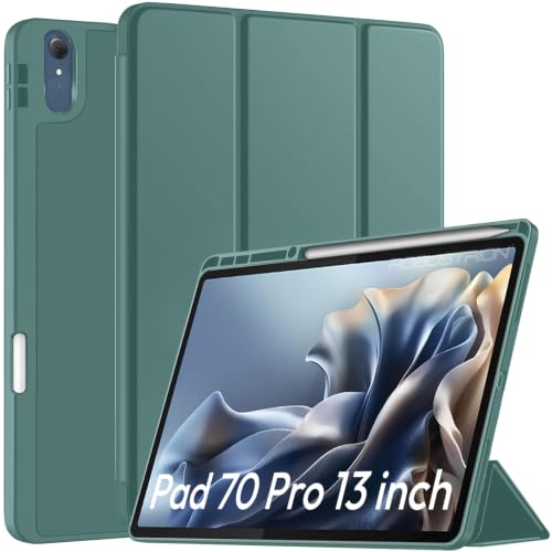 Image of Robustrion Case for Moto Pad 70 Pro 13 inch Cover Case with [Pencil Holder] [Soft Flexible Case] for Motorola Pad 70 Pro 13 inch Cover Case [Auto Sleep Wake Support] - Dark Green