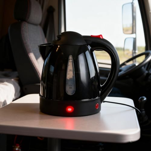 Hervidor eléctrico portátil para auto 250W 1L acero inoxidable miniatura 5