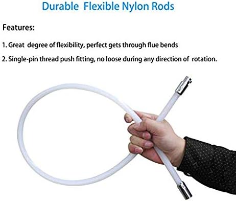 20ft Dryer Vent Cleaner Kit - NO STUCK No Loose Dryer Duct Cleaning Kit with Flexible Nylon Rods Extend Plus 23.5 inch Flexible Wire Shaft Brush