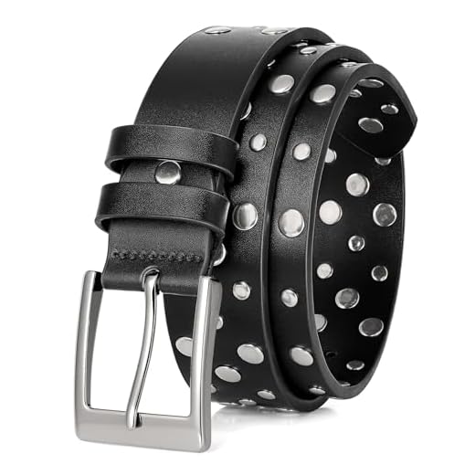 BELTROAD Cinto elegante cravejado para homens e mulheres cintos punk góticos com fivela dourada/prata cintos de couro masculinos para calças jeans, para casual e festival de música, Fivela prateada