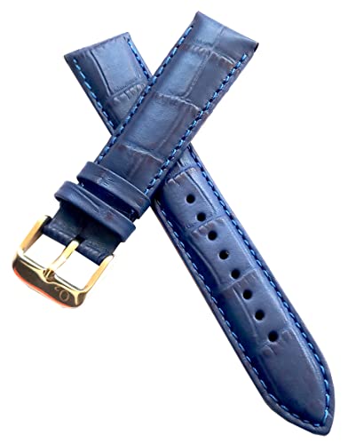 Image of 18mm 20mm 22mm 24mm 26mm 28mm 30mm 32mm Genuine Leather Black Brown Light Brown Blue Silver Rose Yellow Golden Silver Buckle Clasp Watch Band Strap for Men and Women