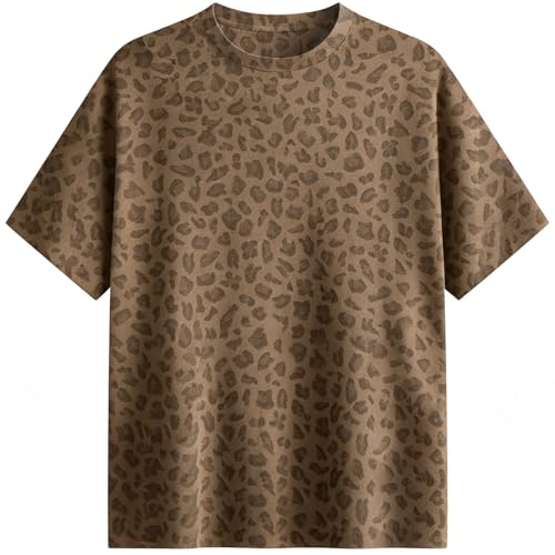 Image of Womens Camo Shirt Oversized Maple Leaf Short Sleeve T Shirts Tops