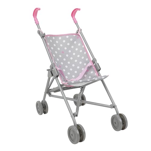 509 Crew: Cotton Candy Pink: Umbrella Doll Stroller - Pink, Grey, Polka Dot - for Dolls Up to 24