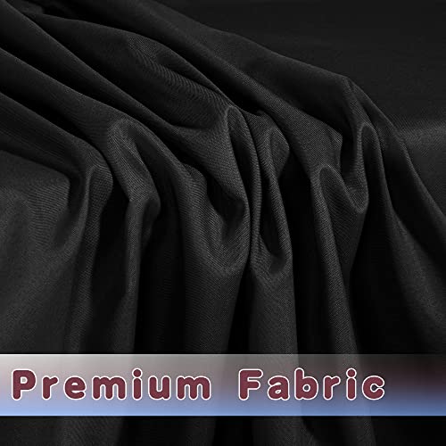Holidayideas H-TC2P-6FT-BLACK Fitted Black Tablecloths - 72 X 30 Inch - 2 Pack Rectangle Table Clothes For 6 Foot Tables, Polyester Fabric Table Cover thumb #4