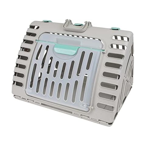 SportPet Designs Foldable Travel Cat Carrier - Front Door Plastic Collapsible Carrier Collection, Waterproof Bed Cover