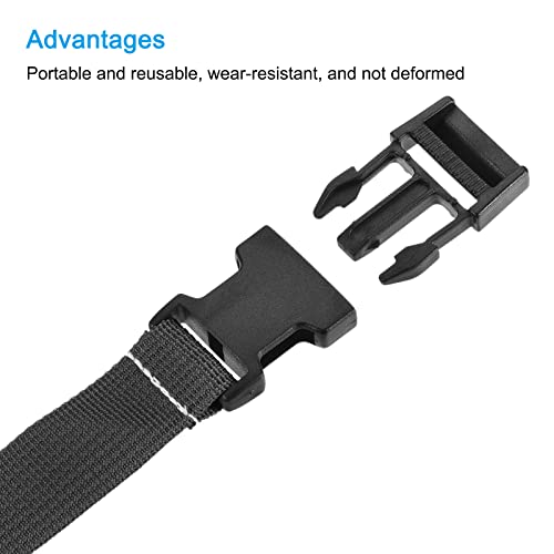 Image of MECCANIXITY Utility Strap with Buckle 1x20 Inch Polyester Quick Release Adjustable Belt for Travel Outdoor Bag Luggage Packing (Black)