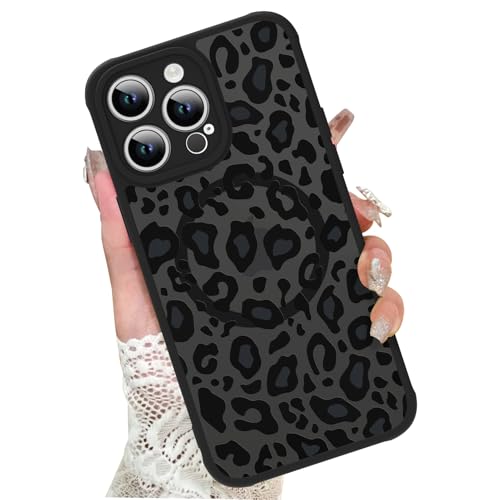 Image of KANGHAR Case for iPhone 13 Pro Max Phone Case Leopard Printed Pattern | Cute Cheetah [Compatible with Magsafe] Protective Magnetic Case for Girls Women Men 6.7 inch