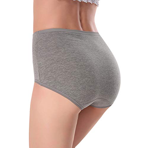 Image of Womens Underwear,Cotton Mid Waist No Muffin Top Full Coverage Brief Ladies Panties Lingerie Undergarments for Women Multipack