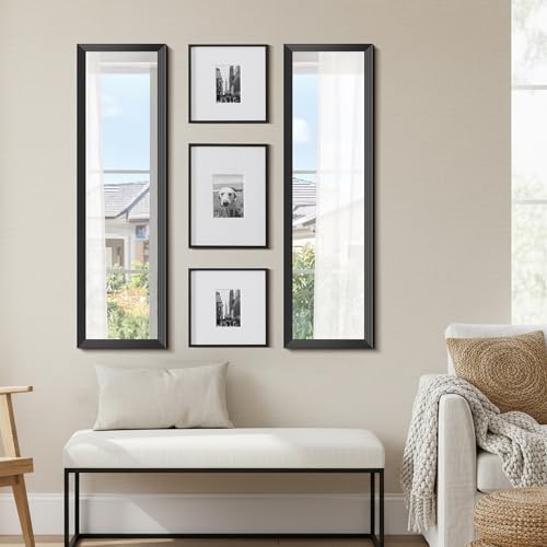 Image of DESBING Bathroom Mirror for Over Sink, 14 inchx48 inch Black Rectangle Bathroom Mirror