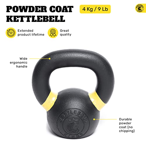 Kettlebell Kings | Kettlebell Weights | Powder Coat Kettlebell Weights (4-48Kg) For Women & Men | Powder Coating For Durability, Rust Resistance & Longevity | Strength | Weighted In Kilograms #TOP1