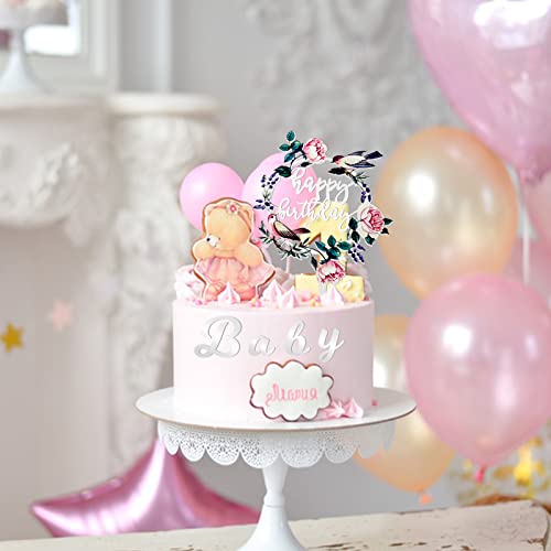 Hugestar 129Pcs Acrylic Number Alphabet Cake Topper Diy Personalized Name Cupcake Toppers With A-Z Letter, 0-9 Number Cake Decoration For Sweet Wedding Anniversary Birthday Party Cake Decor, Sliver #TOP4
