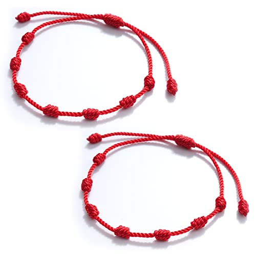 LIUJZZJ 2 Stück Armband Rot Amulett roter Faden Glücksbringer Schutzarmband Unisex Verstellbar Glücksbringer Freundschaftsarmband Cover
