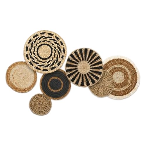 Cesta de pared tejida colgante para decoración artesanal de salas de estar 5
