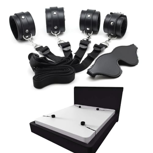 Moinha Bondageset Bettfesseln Bondage Set Fesseln Sex mit Seile Leder Handfessel fußfesseln Bett SM Kit Sexspielzeug BDSM Sex Toys Erotisch Extrem Fessel Set Handschellen für Anfänger und Paare