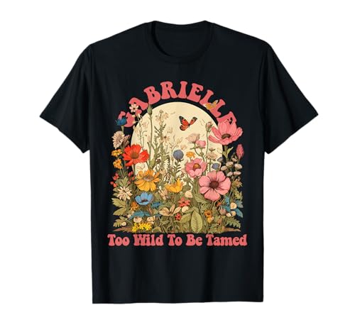 GABRIELLE Name Cute Retro Girls Wildflower GABRIELLE Name T-Shirt