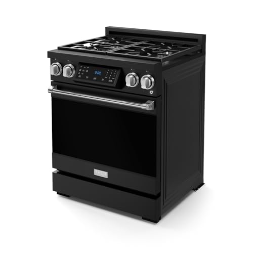 Image of Gordon Ramsay by THOR Kitchen 30 Inch Professional Gas Range with Tilt Panel Touch Control in Black /Stainless Steel