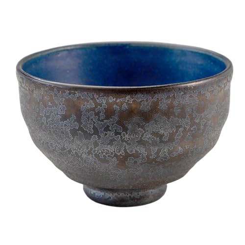 Asayu Japan Handmade Matcha Bowl Chawan, Ceramic, Kurogane Blue