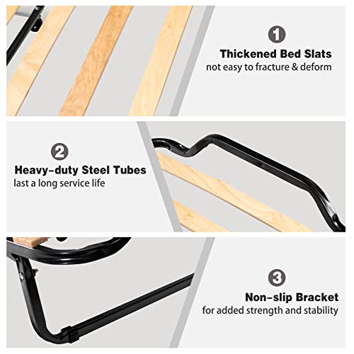 Dortala Rollaway Folding Bed W/ 4 Inch Memory Foam Mattress, Portable Guest Bed W/Super Sturdy & Heavy Duty Metal Frame, Portable Folding Bed Cot For Home & Office, Easy To Assemble #TOP5