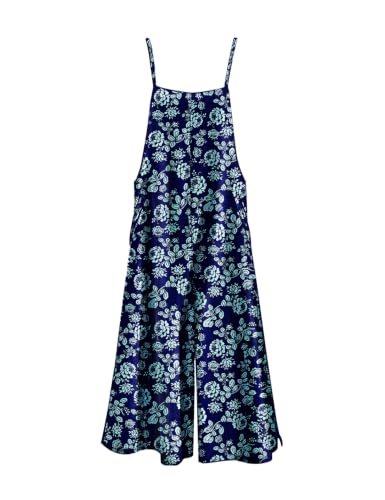 Image of YESNO Women Casual Loose Long Bib Pants Wide Leg Jumpsuits Baggy Cotton Rompers Overalls with Pockets PZZTYP2
