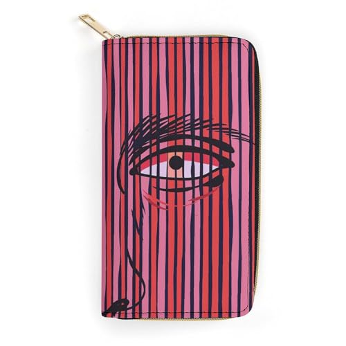 Porte-monnaie rayé à fermeture éclair : grand format 19,7cm idéal femmes