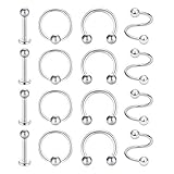 Calibre: 16G(1.2mm); Usable Longitud de la barra/ Diamteter: 8mm; Diametro de la bola: 3mm