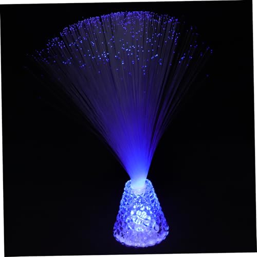 PRETYZOOM Fiber Optic Lamp with Color Changing LED Calming Atmosphere Light for Home Office and Party Unique Crystal Base Energy Efficient Decorative Centerpiece Versatile Mood Lighting