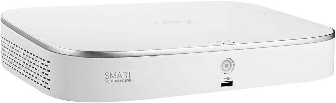 Lorex Technology D861A82 4K Ultra HD 8 Channel 2TB HDD Analog DVR with Smart Motion Detection and Smart Home Voice Control, 1 HDD Slot, White (M. Refurbished)
