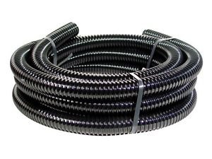 Yamitsu Black Corrugated Flexible Hose Fish Garden Pond Filter Pump Marine Flexi Pipe 5m and 25mm Diameter