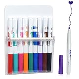 TWOHANDS Dry Erase Markers with Magnetic Pen Holder,Fridge Magnet,Fine Point,9 Colors,Whiteboard...