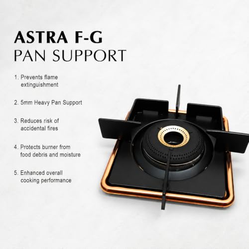 Image of Unicook Dollar Astra 3 Burner Gas Stove | Manual Ignition | 6mm Glass Stove | Forged Brass Burner | ISI Certified | Glass Cooktop | 3 Years Manufacturer Warranty