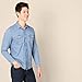 Amazon Essentials Men's Slim-Fit Long-Sleeve Denim Shirt with Snap Buttons, Light Blue, XX-Large
