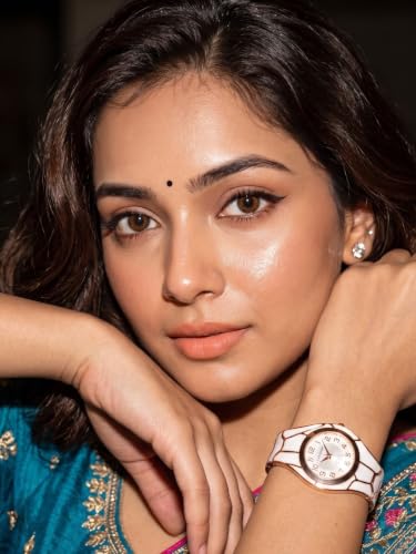 Image of Women's Gold Bracelet Watch | Snake Coil Cuff Style | Crystal Studded Oval Dial | Elegant Jewellery Watch for Women & Girls | Party, Wedding & Festive