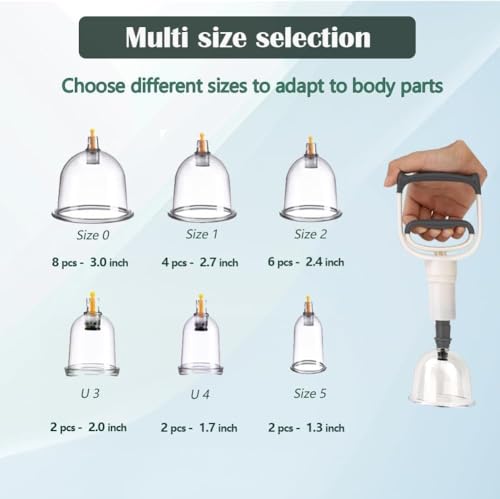 Cupping Therapy Set, Large Size V2.0 for Women Men Vacuum Cup for Body Muscle Back Pain Relief Massage Suck Cellulite Suction Device Cups Cupping Therapy Set