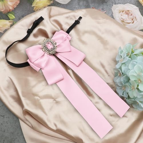 Image of Womens Bow Tie Adjustable Rhinestone Bowtie for Women Ladies Girls Pre-tied Womens Tie for Shirt Suit Uniform
