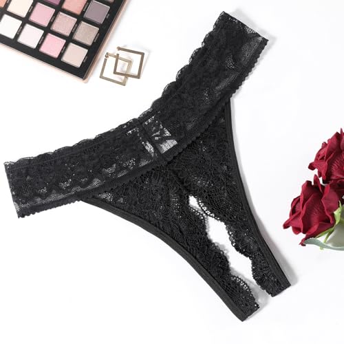 Image of Avidlove Sexy Panties for Women Lace Cheeky Underwear Low Rise T Back Hipster Thong 1-3 Pack