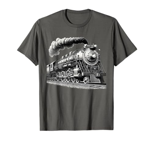 Steam Locomotive Train Vintage 1940s Style Engine Railroad T-Shirt
