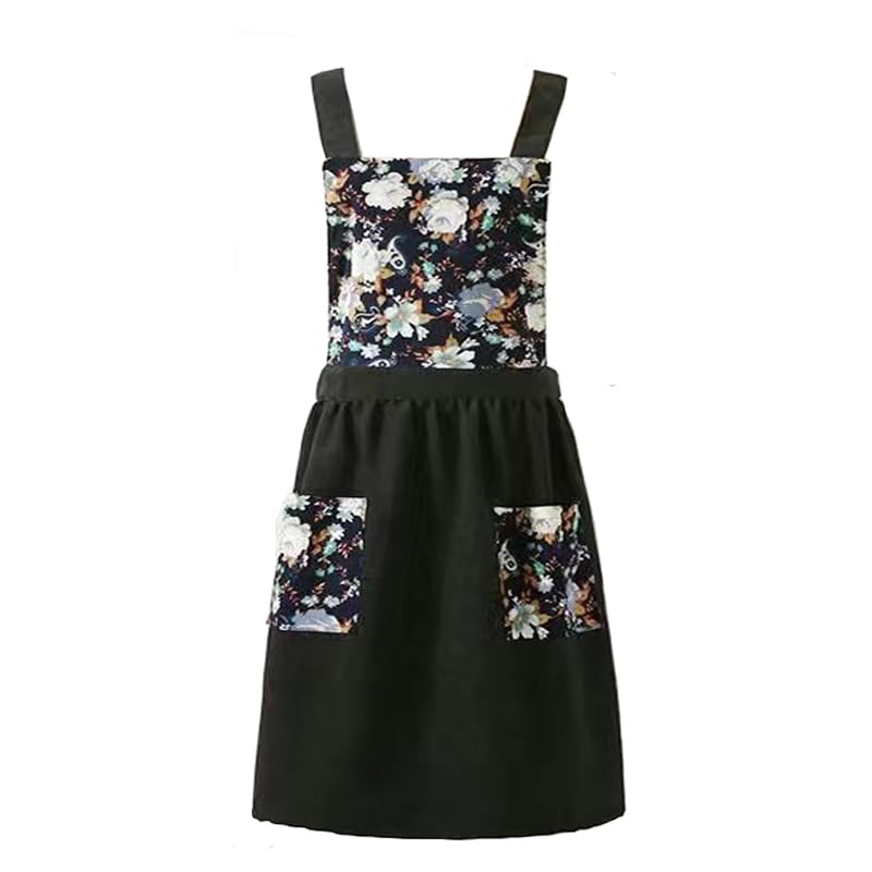 Tablier de cuisine pour femme avec poche petit modèle robe ajustable moins 63kg