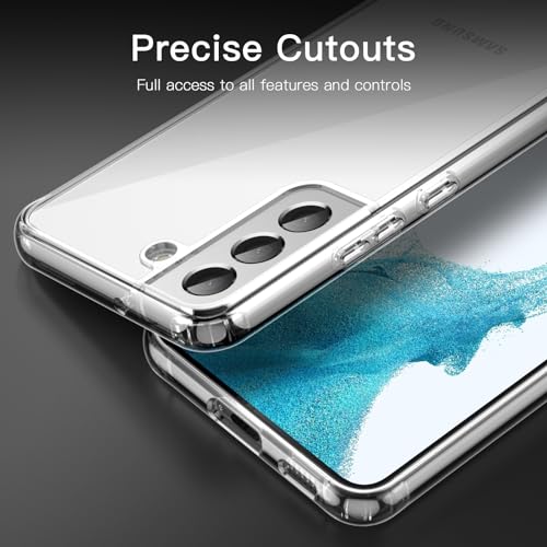 JETech Case for Samsung Galaxy S22 5G 6.1-Inch, Non-Yellowing Shockproof Bumper Protective Phone Cover, Anti-Scratch Hard PC Back (Clear)