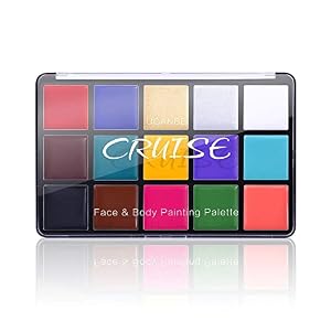 UCANBE Face Body Paint Oil Professional 15 kleuren FX make-up palet – niet giftige hypoallergene veilige gezichten voor volwassenen en kinderen – ideaal voor Halloween cosplay kostuums feesten en festivals