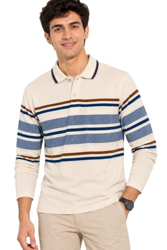 Image of SANE ORIGINALS Full Sleeves Textured Polo Tshirt for Men with Pocket || Long Sleeves Collar and Pocket T-Shirt for Men