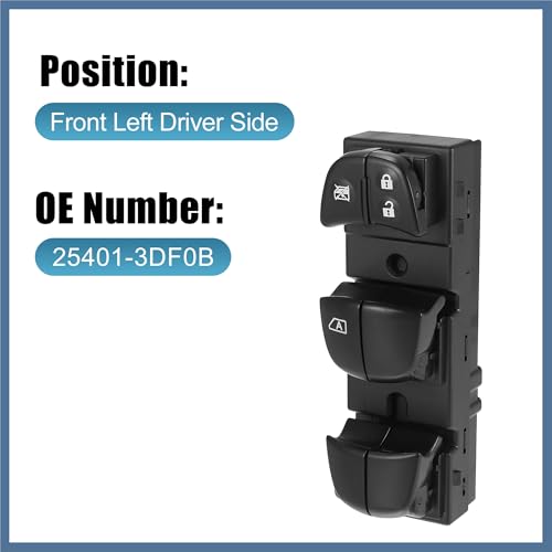 Interrupteur lève-vitre pour Nissan Juke commande 25401-3DF0B à remplacement rapide avec outil
