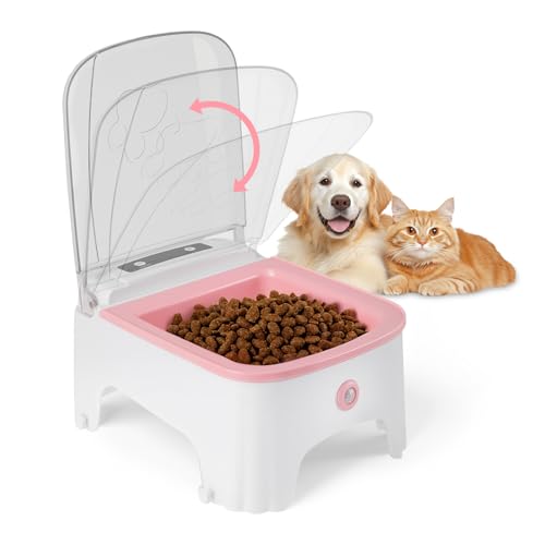 Makdly Automatischer Futterspender für Katzen und Hunde, mit Infrarot-Sensor-Abdeckung, 700 ml großes Fassungsvermögen, Tierfutterspender mit herausnehmbarer Schüssel, 2000 mAh wiederaufladbar