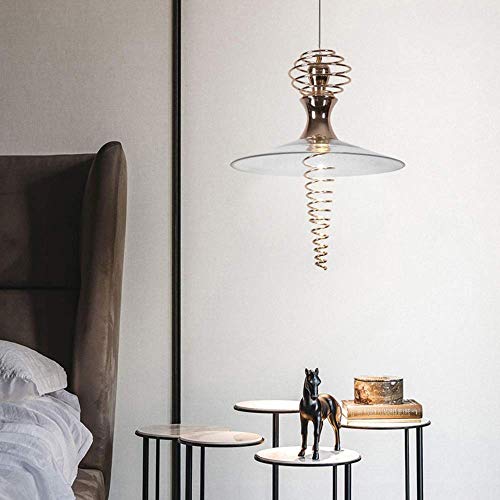 Lustre Chambre Chevet Led Moderne Or | Plafonnier Verre Luminaire Salon Couloir