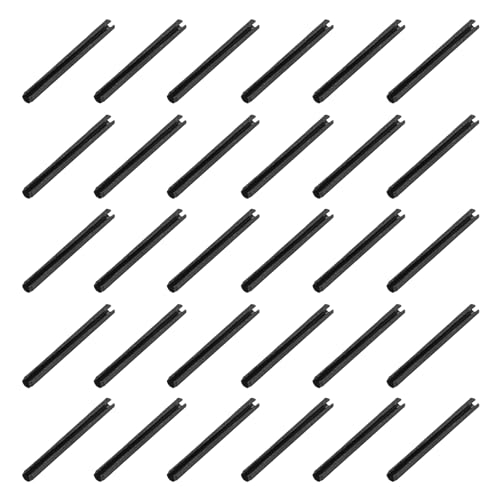 sourcing map 120 pasadores ranurados divididos de 3/50 pulgadas (1.5 mm) de diámetro. 11/16 pulgadas de longitud, pasadores de expansión de tensión de resorte de acero para un cierre seguro, color