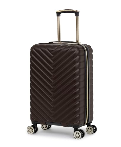 Image of Kenneth Cole REACTION Women's Madison Square Hardside Chevron Expandable Luggage, Chocolate Brown, 20-Inch Carry On, Kenneth Cole Reaction Women's Madison Square Hardside Chevron Expandable Luggage