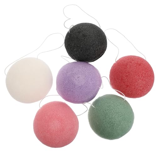 CHICAMPERA 6 Esponjas Limpiadoras Faciales Naturales de Esponja para Exfoliación Delicada y Masaje, Reutilizables, Ideales para Limpieza Diaria del Rostro Color Aleatorio