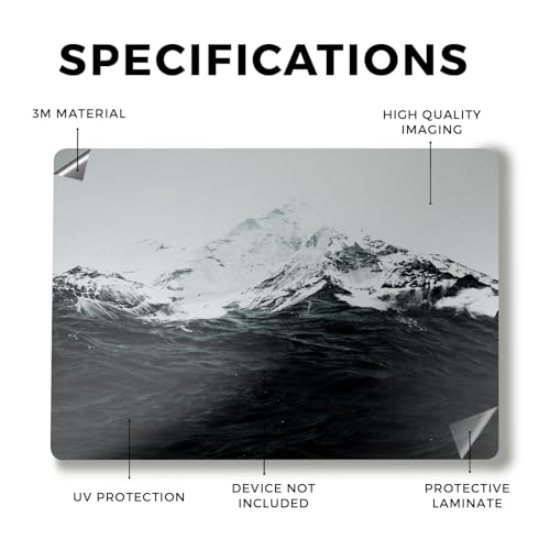 Image of Laptop Skin Compatible with Surface Laptop 7 15 inch (2024) - Mountain Waves - Premium 3M Vinyl Protective Wrap Decal Cover - Easy to Apply | Crafted in The USA by MightySkins