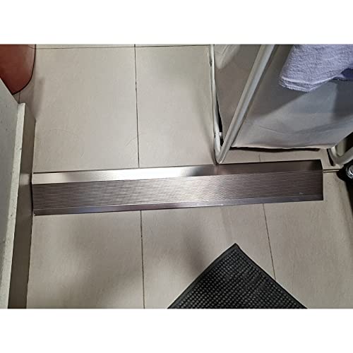 RLKHXBS Bande de Transition au Sol de 4 Pouces de Large, réducteur de Porte métallique/Rampe de seuil/Garniture de Bord pour Les Transitions inégales, Grande moulure pour Balayage pour Fauteuil