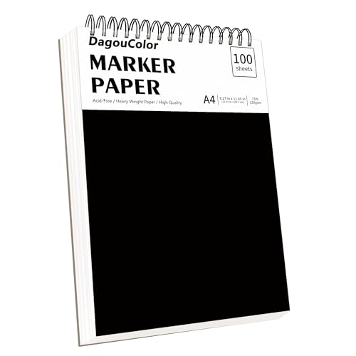 DagouColor Marker Papier für Alkoholmarker, A4, 1 Pack, 100...