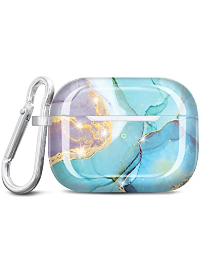 JIAXIUFEN for Airpods Pro 2nd Generation Case Cover Gold Glitter Marble Design Protective TPU Skin for Women Girl with Keychain Compatible with AirPods Pro 2019/Pro 2 Gen Case 2022